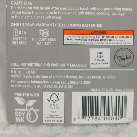 NEW 2 PACK Taylor Instant Read Thermometer - Red - Picture 4 of 4